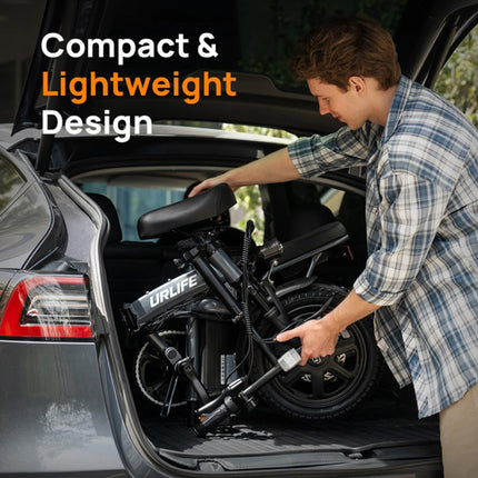 F1L Elektrische Fiets - 14-inch Wielen - Opvouwbare Smart E-Bike - Zwart