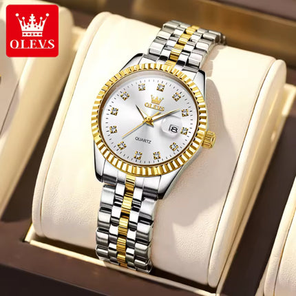 5526 Luxe Kwarts Horloge - 3 ATM Waterdicht Dameshorloge - Goud Wit