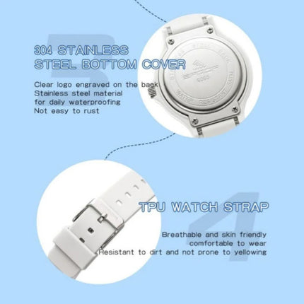 9072 Siliconen Horloge - Kwarts Polshorloge TPU Bandje 5 ATM Waterdicht - Blauw