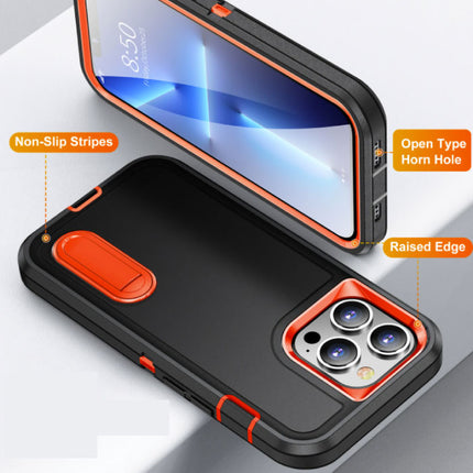 iPhone 13 Armor Hoesje met Kickstand - Shockproof Cover Case Paars