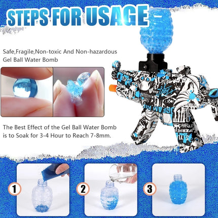 Elektrische Gel Blaster met 20.000 Balletjes - MP5 Model Water Speelgoed Foam Shooter Blauw
