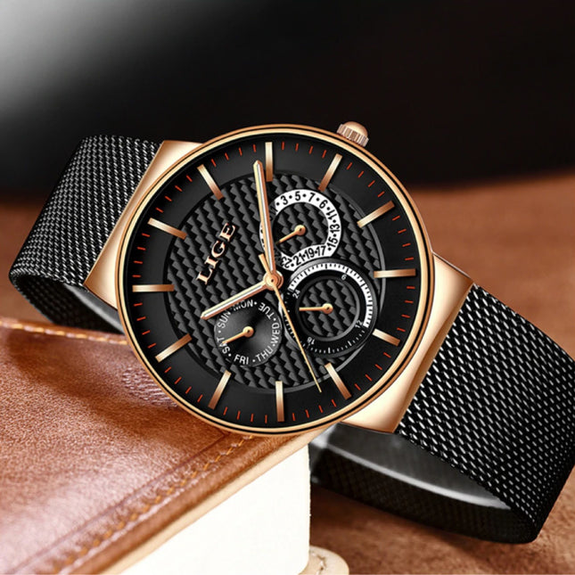 Luxe Horloge Heren - Anoloog Kwarts Uurwerk voor Mannen Goud