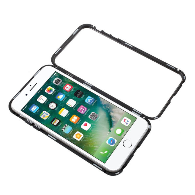 iPhone 6 Magnetisch 360° Hoesje met Tempered Glass - Full Body Cover Hoesje + Screenprotector Zwart