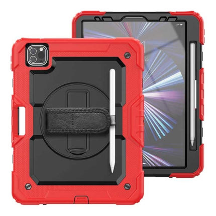 Armor Hoesje voor iPad 10.2" (2019) met Kickstand / Polsband / Pennenhouder - Heavy Duty Cover Case Rood