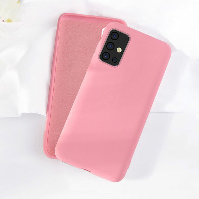 Samsung Galaxy M31 Silicone Hoesje - Zachte Matte Case Liquid Cover Roze
