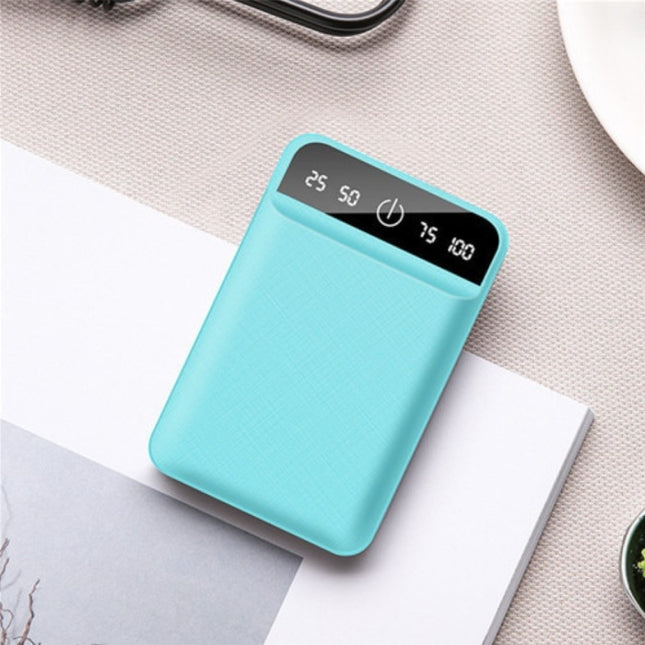 Dual 2x USB Poort Mini Powerbank 50.000mAh - LED Display Externe Noodaccu Batterij Oplader Charger Blauw