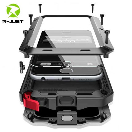 iPhone 8 360°  Full Body Case Tank Hoesje + Screenprotector - Shockproof Cover Metaal Zilver