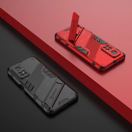 Xiaomi Redmi 9T Hoesje met Kickstand - Shockproof Armor Case Cover Groen