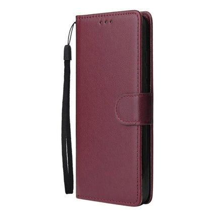 Xiaomi Redmi 9 Leren Flip Case Portefeuille - PU Leer Wallet Cover Cas Hoesje Bordeaux