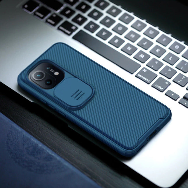 Xiaomi Mi 11 CamShield Pro Hoesje  met Camera Slider - Shockproof Case Cover Cas TPU Blauw