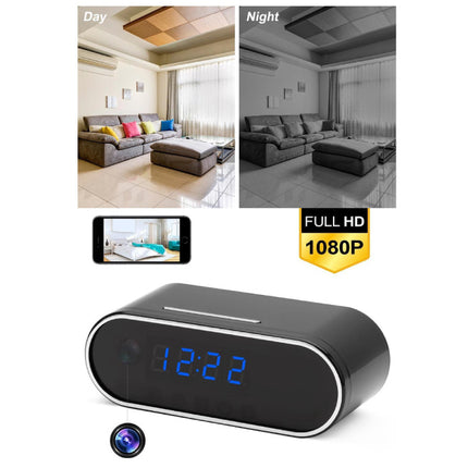 Alarm Klok met Camera en WiFi - Draadloze Smart Home Security Night Vision