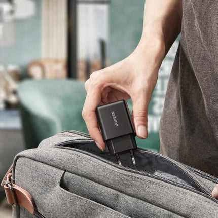 18W Stekkerlader - Quick Charge 3.0 USB Oplader Muur Wallcharger Thuislader Adapter Zwart