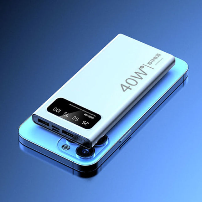 20.000mAh Mini Powerbank  met LED Display - 40W Noodaccu Batterij Oplader Wit