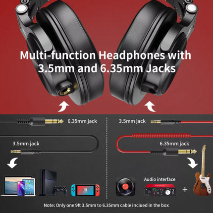 A71 Gaming Studio DJ Koptelefoon met 6.35mm en 3.5mm AUX Aansluiting - Rood 