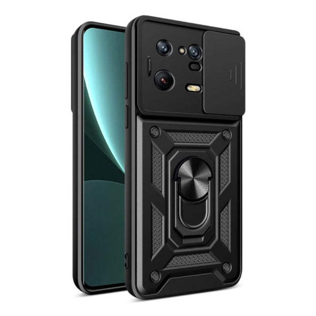 Xiaomi Mi 12 Pro - Armor Hoesje met Kickstand en Camera Bescherming - Pop Grip Cover Case Zwart