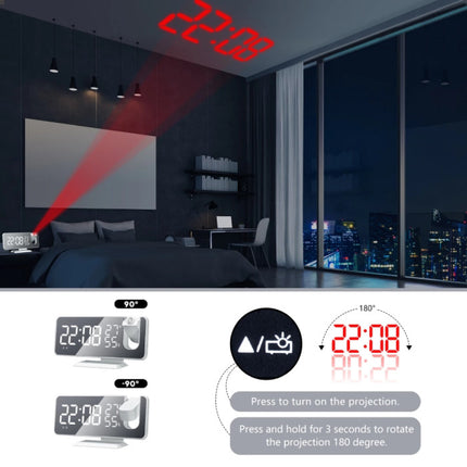 Multifunctionele Digitale LED Klok - Wekker Spiegel Alarm Snooze Helderheid Aanpassing Zwart