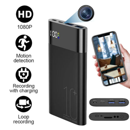 Power Bank Mini Security Camera 5000mAh - 1080p Camcorder Bewegingsdetectie Infrarood Nachtzicht Zwart