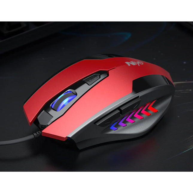 Optische Gaming Muis Bedraad - Rechtshandig en Ergonomisch met DPI Aanpassing - 2400 DPI - 6 Knoppen - Rood