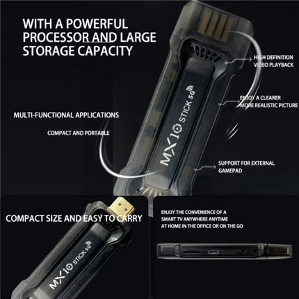 MX10 Android TV Stick - 4K HDMI Cast Receiver - 1 GB RAM - 8 GB Opslagruimte