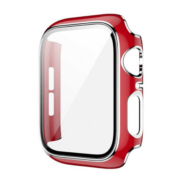 Plated Hoesje voor iWatch Series 38mm - Hard Bumper Case Cover Zilver Rood