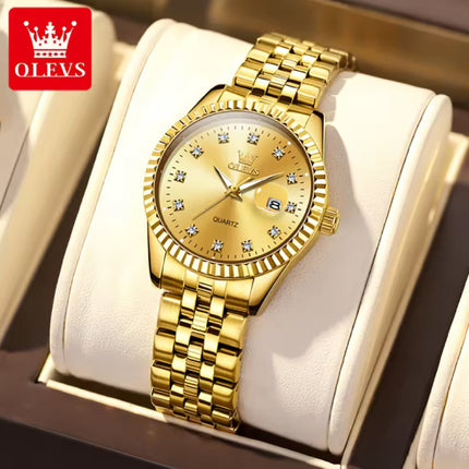5526 Luxe Kwarts Horloge - 3 ATM Waterdicht Dameshorloge - Goud