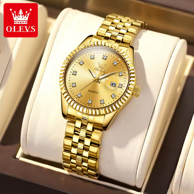5526 Luxe Kwarts Horloge - 3 ATM Waterdicht Dameshorloge - Goud