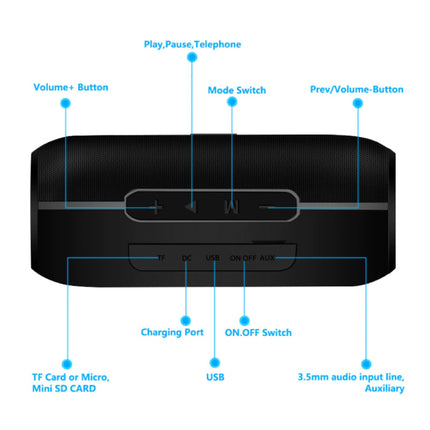 Draadloze Luidspreker Externe Speaker Wireless Bluetooth 4.2 Speaker Soundbar Box Zilver