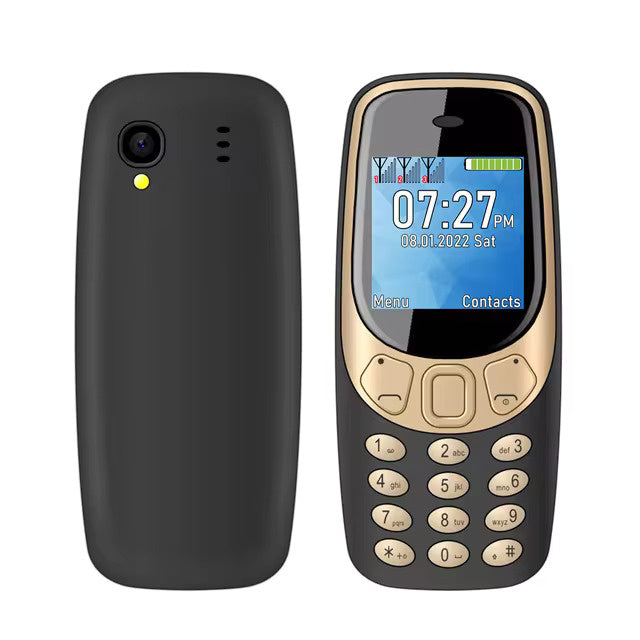 Q3308 Mini Telefoon - 1.33 inch HD Scherm - Dual SIM - 600mAh Batterij - Dumphone GSM - Zwart
