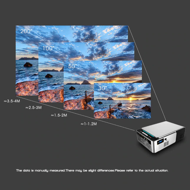 T6 LED Projector - Mini Beamer Home Media Speler Zilver