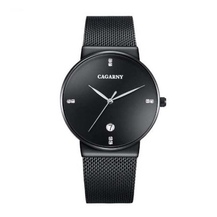 Luxe Kristallen Kwarts Horloge voor Heren - Waterdicht Polshorloge Roestvrij Staal Wit Minimal