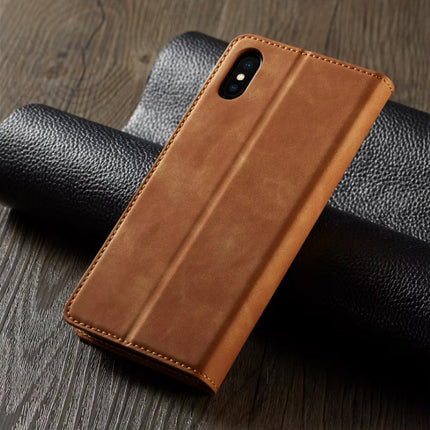 iPhone 16 Plus Wallet Flip Case - Portefeuille Cover PU Leer Hoesje - Bruin