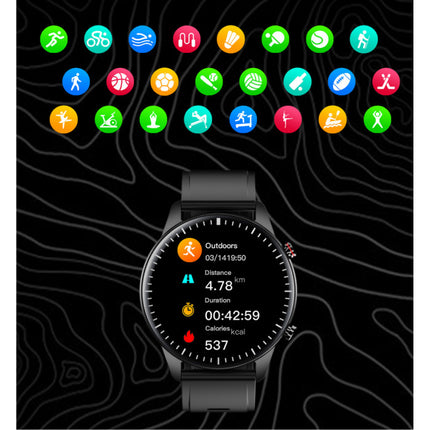 2021 Sport Smartwatch - Staal Bandje Fitness Activity Tracker Horloge Android - Zwart