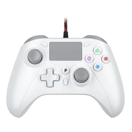 Gaming Controller voor PS5 / PS4 / PC - Gamepad Bedraad met Vibratie - Wit