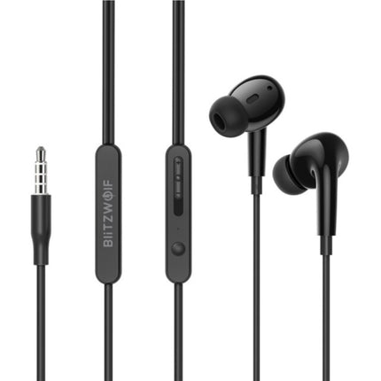 BW-ES7 Bass Oordopjes met Microfoon - 3.5mm AUX Oortjes Wired Earphones Oortelefoon Zwart