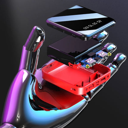 Mini Externe 20.000mAh Powerbank 2x USB LED Display Noodaccu Batterij Oplader Charger Zwart