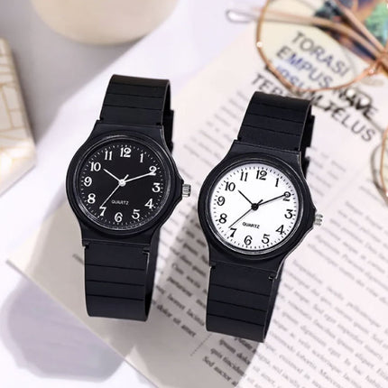 Siliconen Horloge - Kwarts Polshorloge Voor Dames Studenten - Zwart