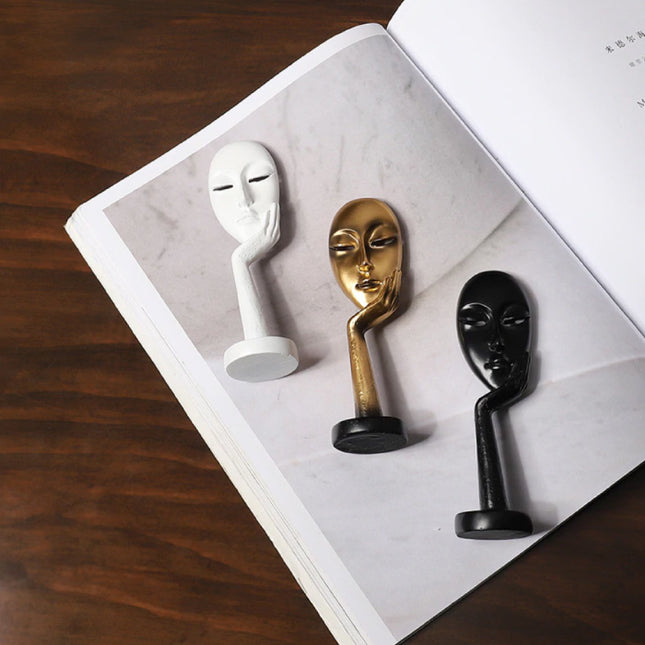 Denker Sculptuur Abstract Beeld - Decor Standbeeld Ornament Hars Tuin Bureau Zwart