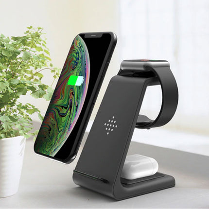 3 in 1 Oplaadstation voor Apple iPhone / iWatch / AirPods -  Charging Dock 18W Wireless Pad Zwart