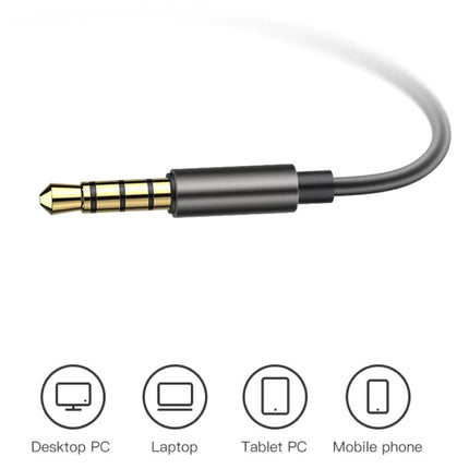 Oortjes met Microfoon en One Button Control - 3.5mm AUX Oordopjes Wired Earphones Oortelefoon Zwart