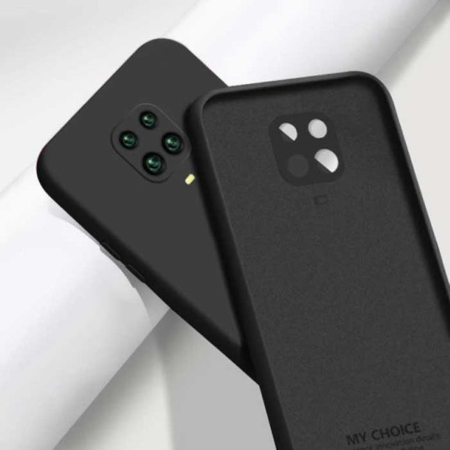 Xiaomi Mi 10T Pro Square Silicone Hoesje - Zachte Matte Case Liquid Cover Zwart