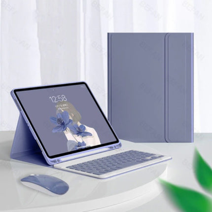 Toetsenbord Hoes voor iPad Pro (10.5") met Draadloze Muis - QWERTY Multifunctionele Keyboard Bluetooth Smart Cover Case Hoesje Paars
