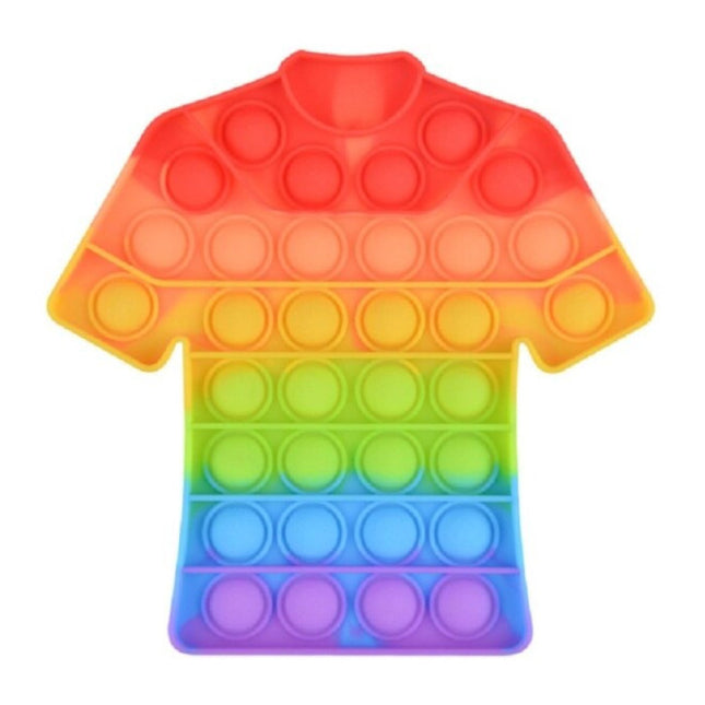 Pop It - Fidget Anti Stress Speelgoed Bubble Toy Siliconen T-Shirt Regenboog