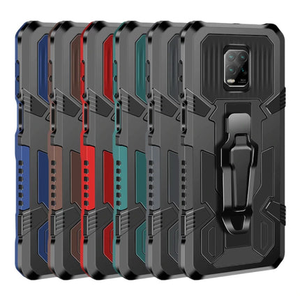 Xiaomi Redmi Note 9 Pro Max Hoesje  - Magnetisch Shockproof Case Cover Cas TPU Zwart + Kickstand