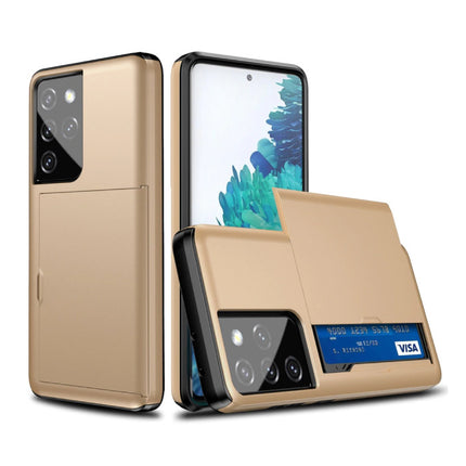 Samsung Galaxy S10 - Wallet Card Slot Cover Case Hoesje Business Goud