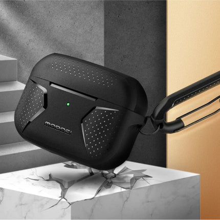 Shockproof Hoesje voor AirPods Pro met Karabijnhaak - AirPod Case Cover Skin - Zwart