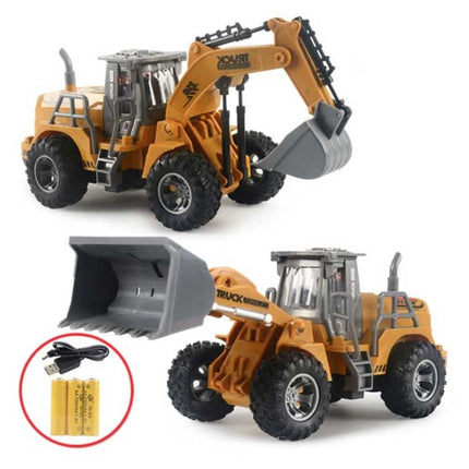 Graafmachine Tractor met Afstandsbediening - Bestuurbaar Speelgoed Machine op 1:32 Schaal Radiografisch Metaallegering
