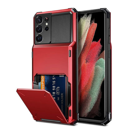Samsung Galaxy S10 Plus - Kaarthouder Hoesje - Wallet Card Slot Portemonnee Cover Case Rood