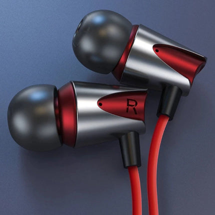 Oortjes met Microfoon en One Button Control - 3.5mm AUX Jack Oordopjes Wired Earphones Oortelefoon Rood