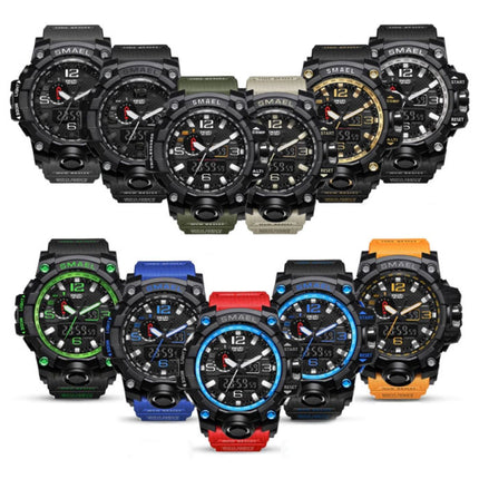  Militair Duik Horloge voor Heren - Rubber Bandje Kwarts Uurwerk Analoog Digitaal voor Mannen Oranje