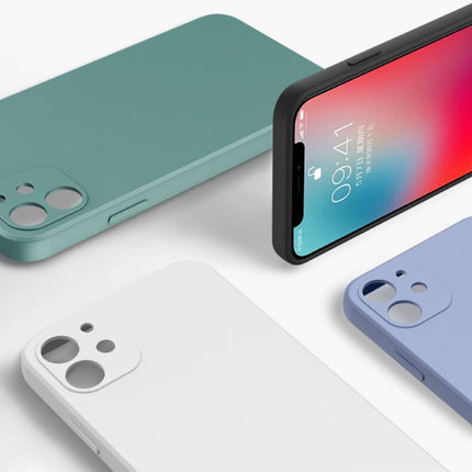 iPhone 13 Pro Max Square Silicone Hoesje - Zachte Matte Case Liquid Cover Blauw